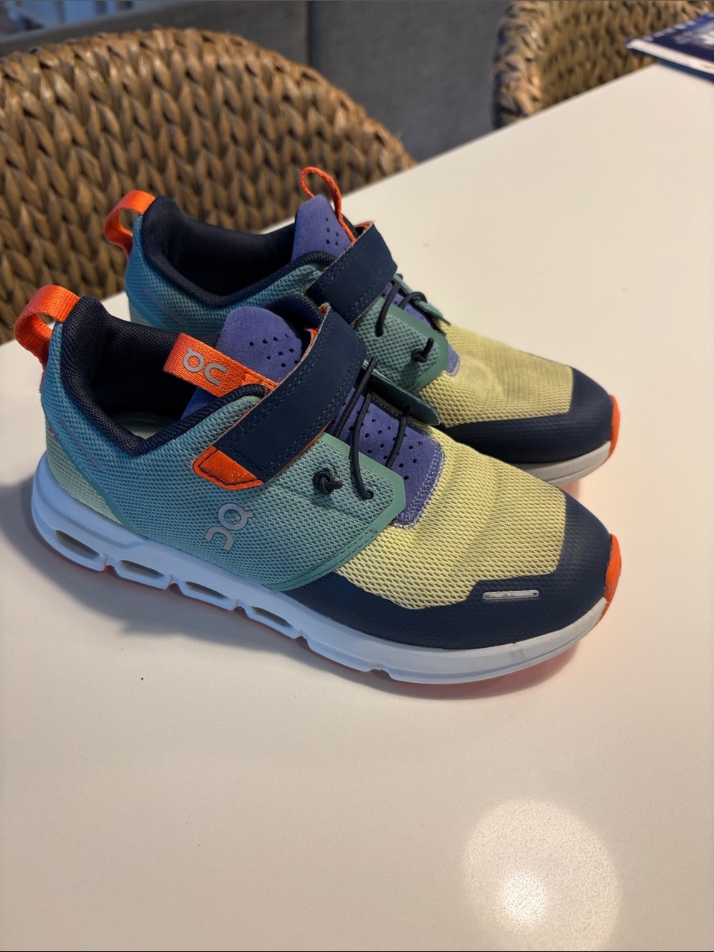 On Running Kids' Sneakers in Yellow, Teal, Navy & Orange